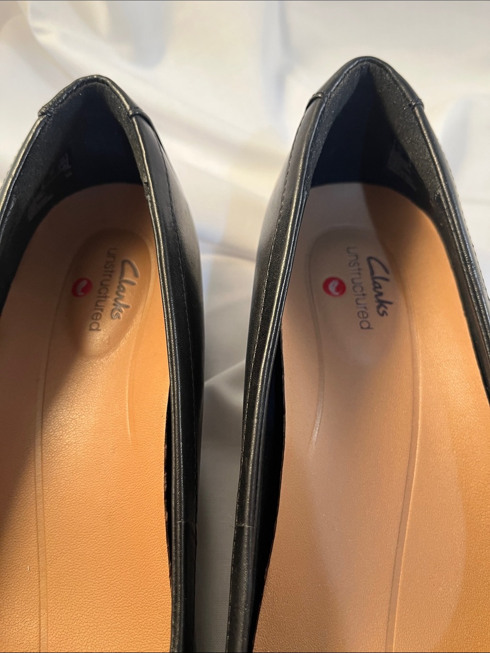 Clarks Black Leather Square-Buckle Flats - Picture 2 of 11